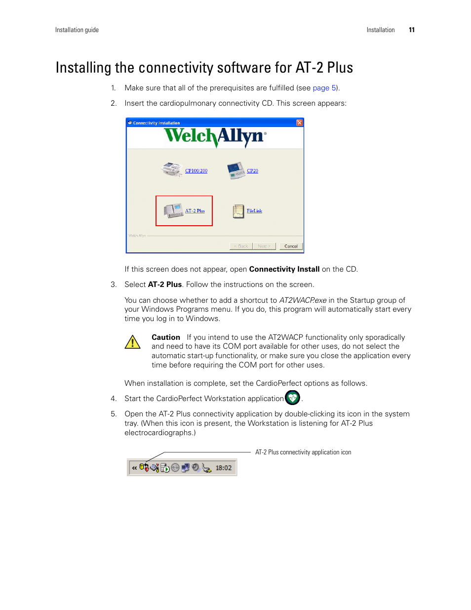 Installing the connectivity software for at-2 plus | Welch Allyn CP200 Cardiopulmonary Connectivity Software - Installation Guide User Manual | Page 15 / 30
