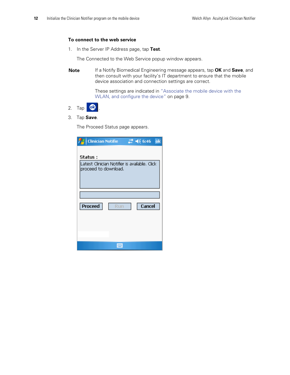 Welch Allyn Acuitylink Clinician Notifier, SW Install Instruction, Aculink Clin Not 1.4X - Installation Guide User Manual | Page 16 / 18