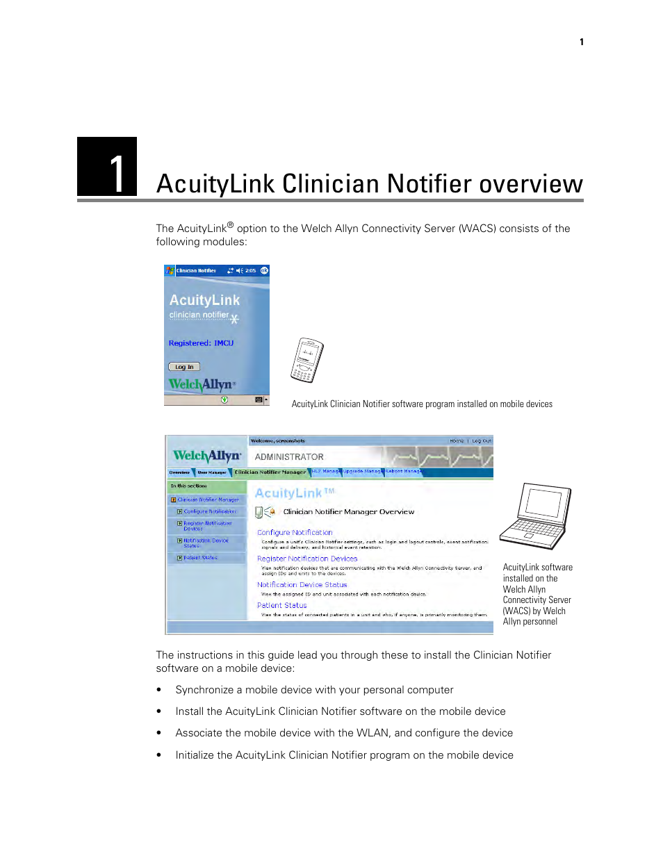 Welch Allyn Acuitylink Clinician Notifier, SW Install Instruction, Aculink Clin Not 1.4X - Installation Guide User Manual | Page 5 / 18