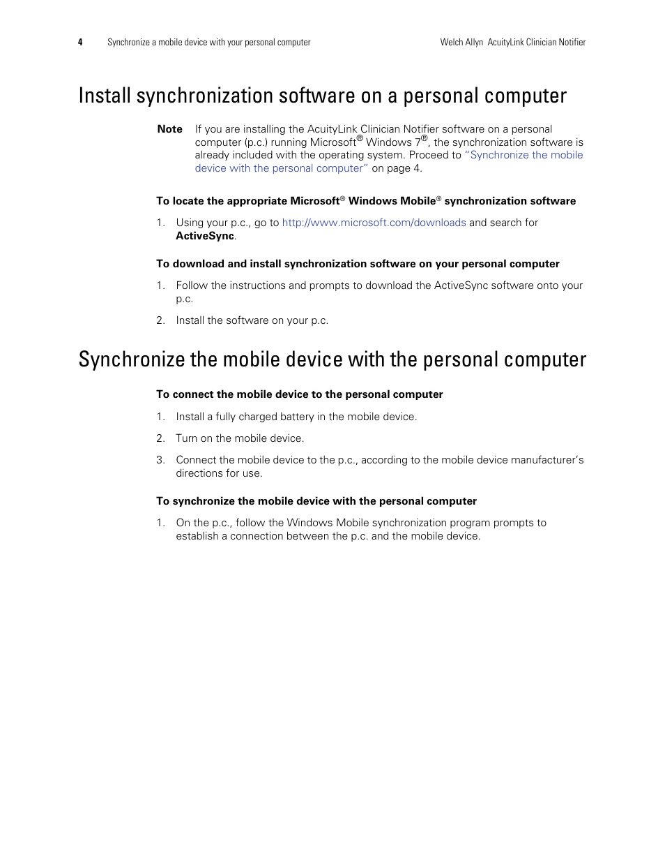 Welch Allyn Acuitylink Clinician Notifier, SW Install Instruction, Aculink Clin Not 1.4X - Installation Guide User Manual | Page 8 / 18