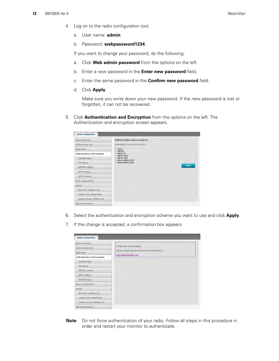 Welch Allyn Propaq LT, Propaq CS and Micropaq monitor, Radio Configuration - Installation Guide User Manual | Page 12 / 14
