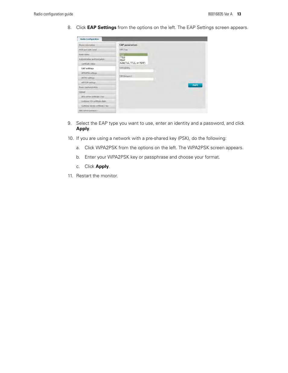 Welch Allyn Propaq LT, Propaq CS and Micropaq monitor, Radio Configuration - Installation Guide User Manual | Page 13 / 14