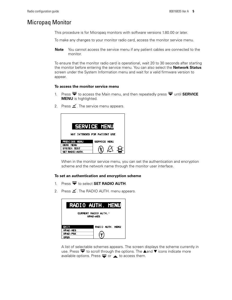 Micropaq monitor | Welch Allyn Propaq LT, Propaq CS and Micropaq monitor, Radio Configuration - Installation Guide User Manual | Page 5 / 14