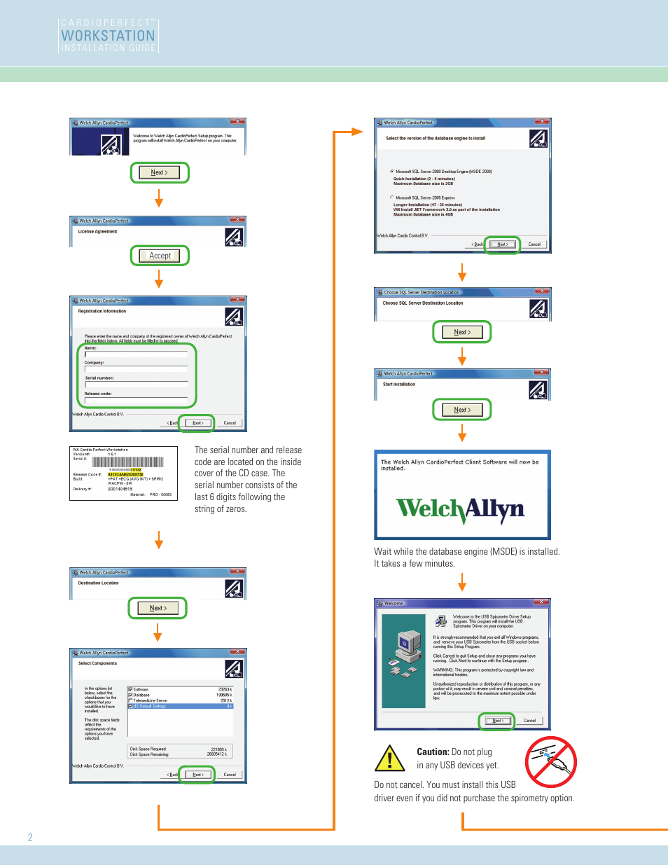 Workstation | Welch Allyn Cardio Perfect Workstation (SW 1.6.2) Single CPu Install (Windows Vista) Instructions - Installation Guide User Manual | Page 2 / 4