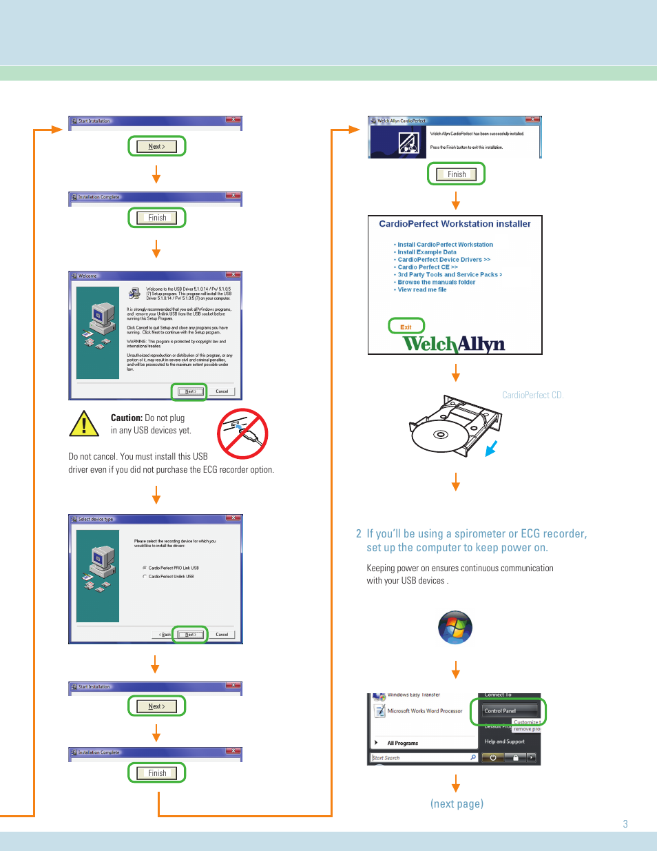 Welch Allyn Cardio Perfect Workstation (SW 1.6.2) Single CPu Install (Windows Vista) Instructions - Installation Guide User Manual | Page 3 / 4