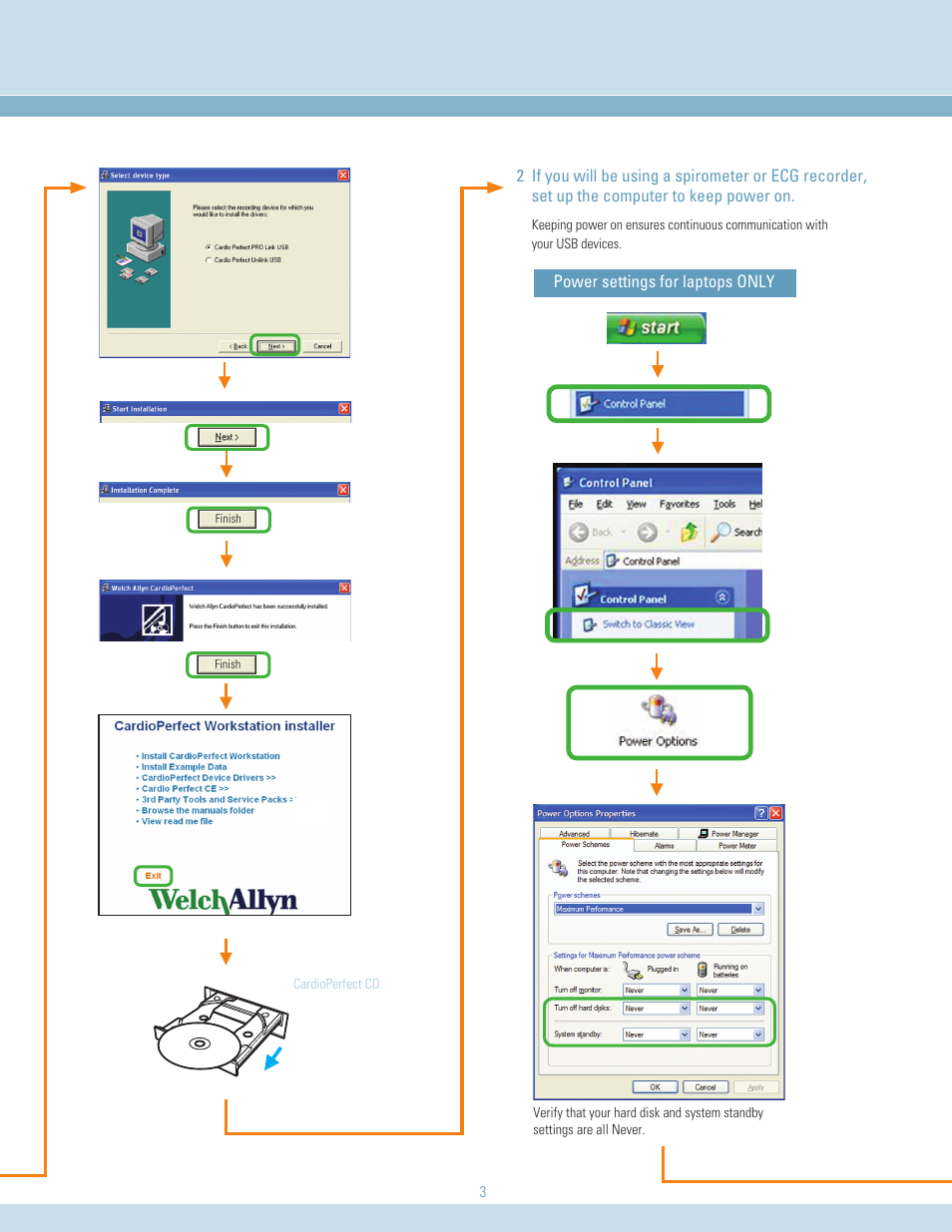 Welch Allyn Cardio Perfect Workstation (SW 1.6.2) Single CPu Install (Windows XP) Instructions - Installation Guide User Manual | Page 3 / 6