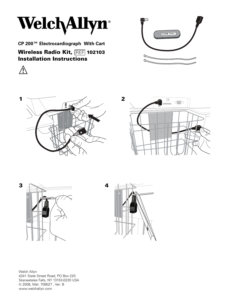 Welch Allyn CP200 Wireless Radio Kit - Installation Guide User Manual | 2 pages