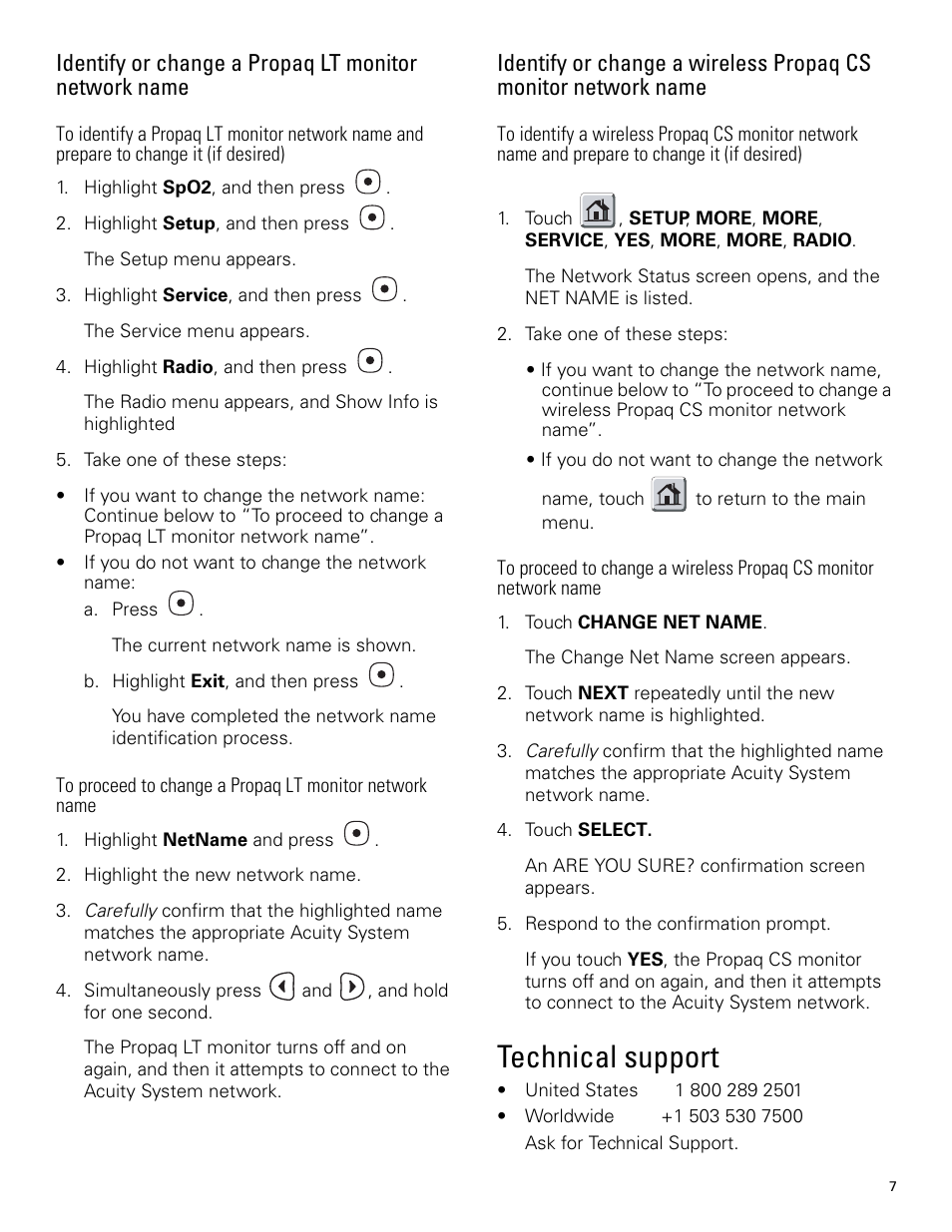 Technical support | Welch Allyn Mobile Acuity LT - Installation Guide User Manual | Page 7 / 8
