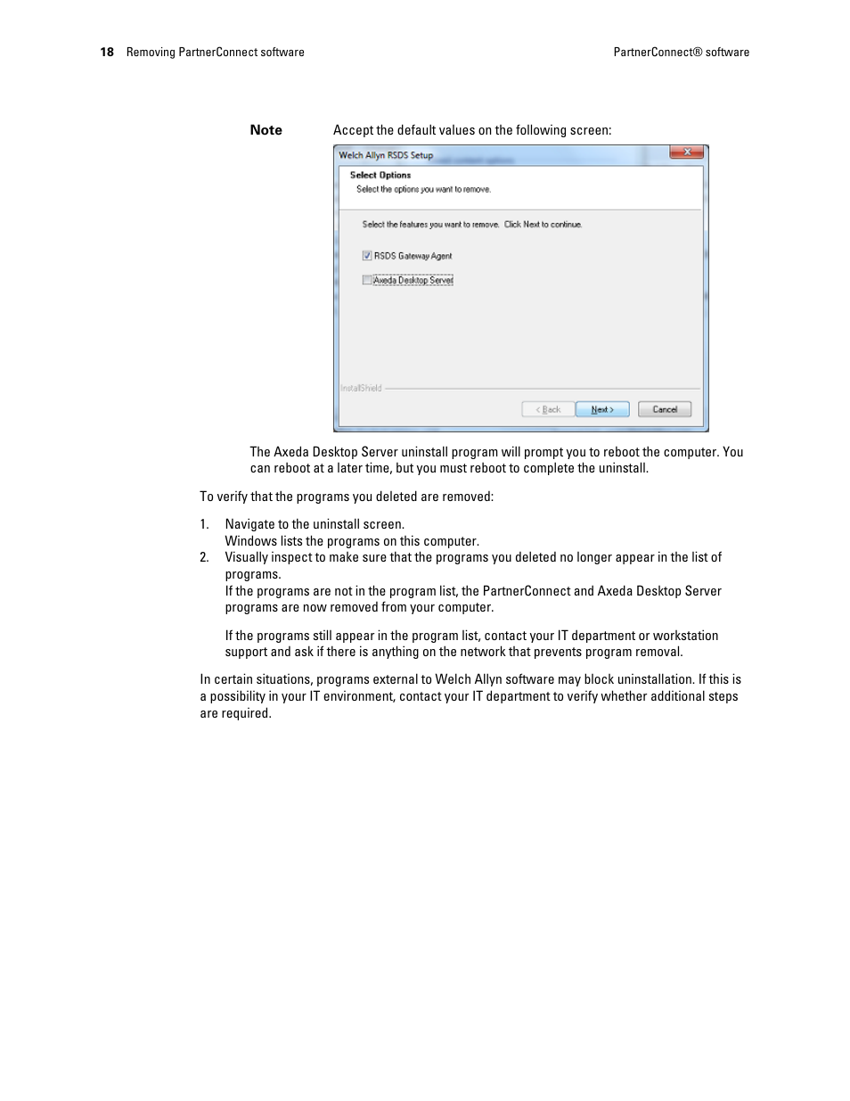 Welch Allyn PartnerConnect Software - Installation Guide User Manual | Page 22 / 23
