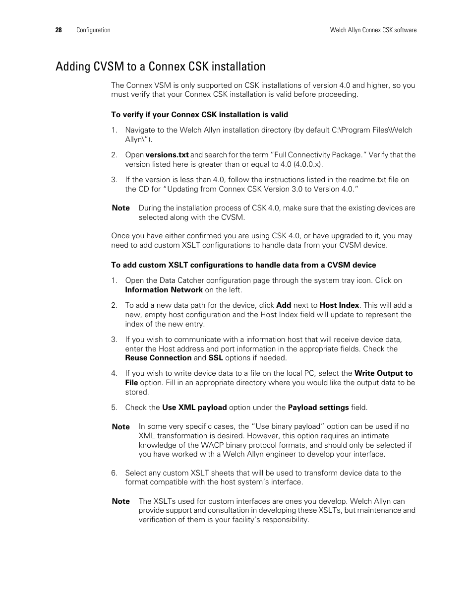 Adding cvsm to a connex csk installation | Welch Allyn Connex CSK 4.1.X - Installation Guide User Manual | Page 32 / 46