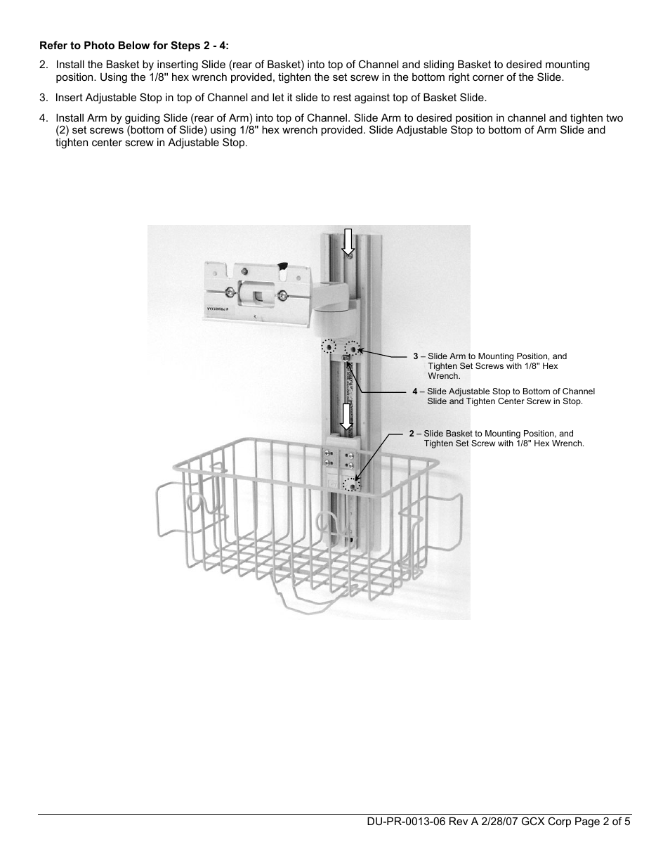 Welch Allyn GCX M-Series Wall Mount Kit for Welch Allyn Propaq CS Monitor - Installation Guide User Manual | Page 2 / 5