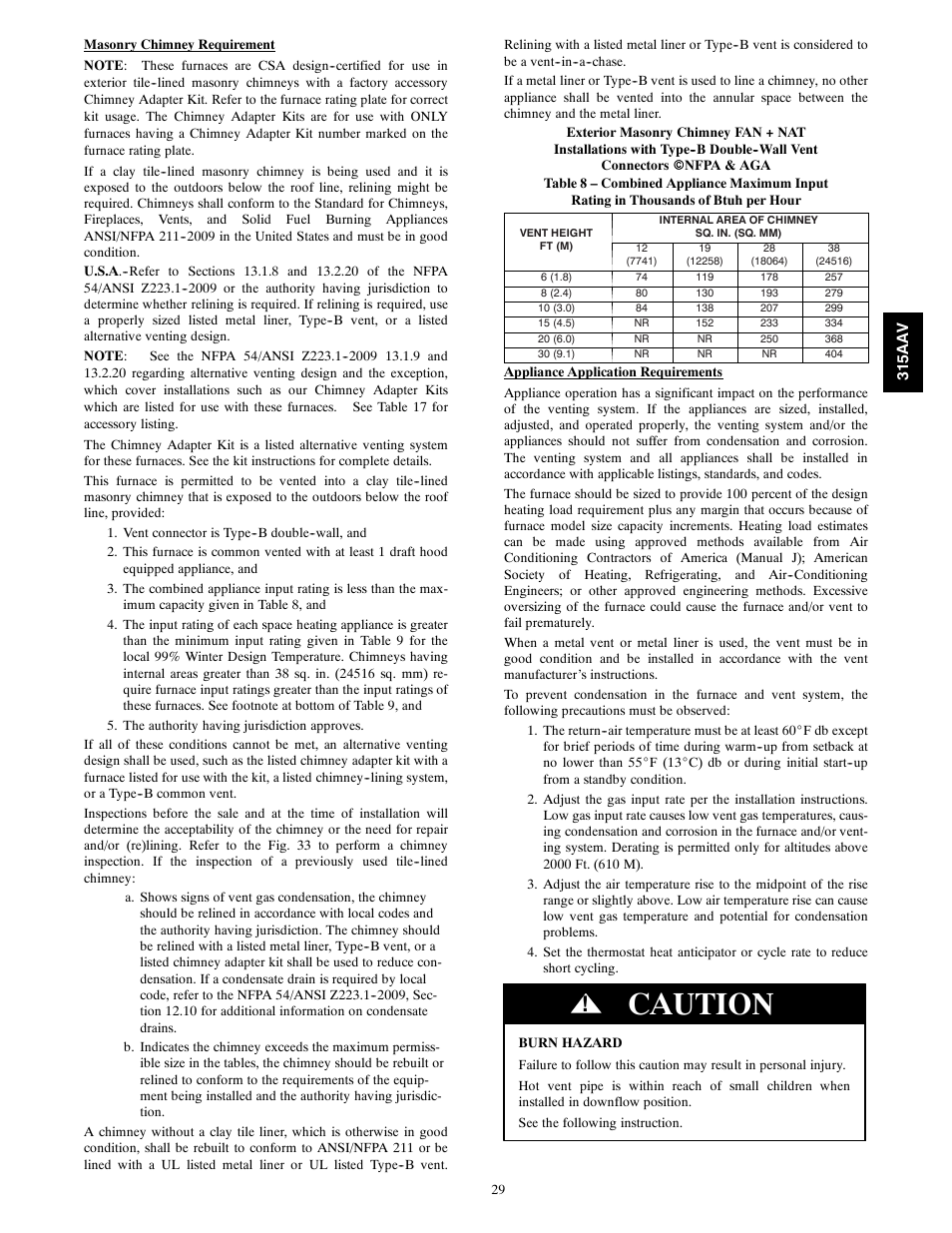 Caution | Bryant Gas Furance 315AAV User Manual | Page 29 / 60