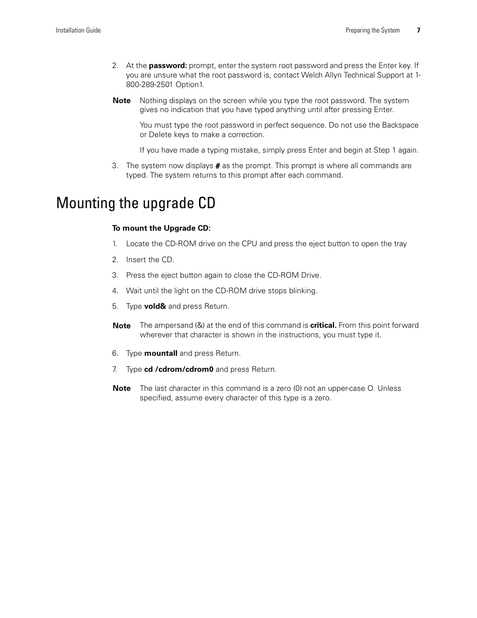 Mounting the upgrade cd | Welch Allyn Acuity Software Upgrade CD - Installation Guide User Manual | Page 11 / 28