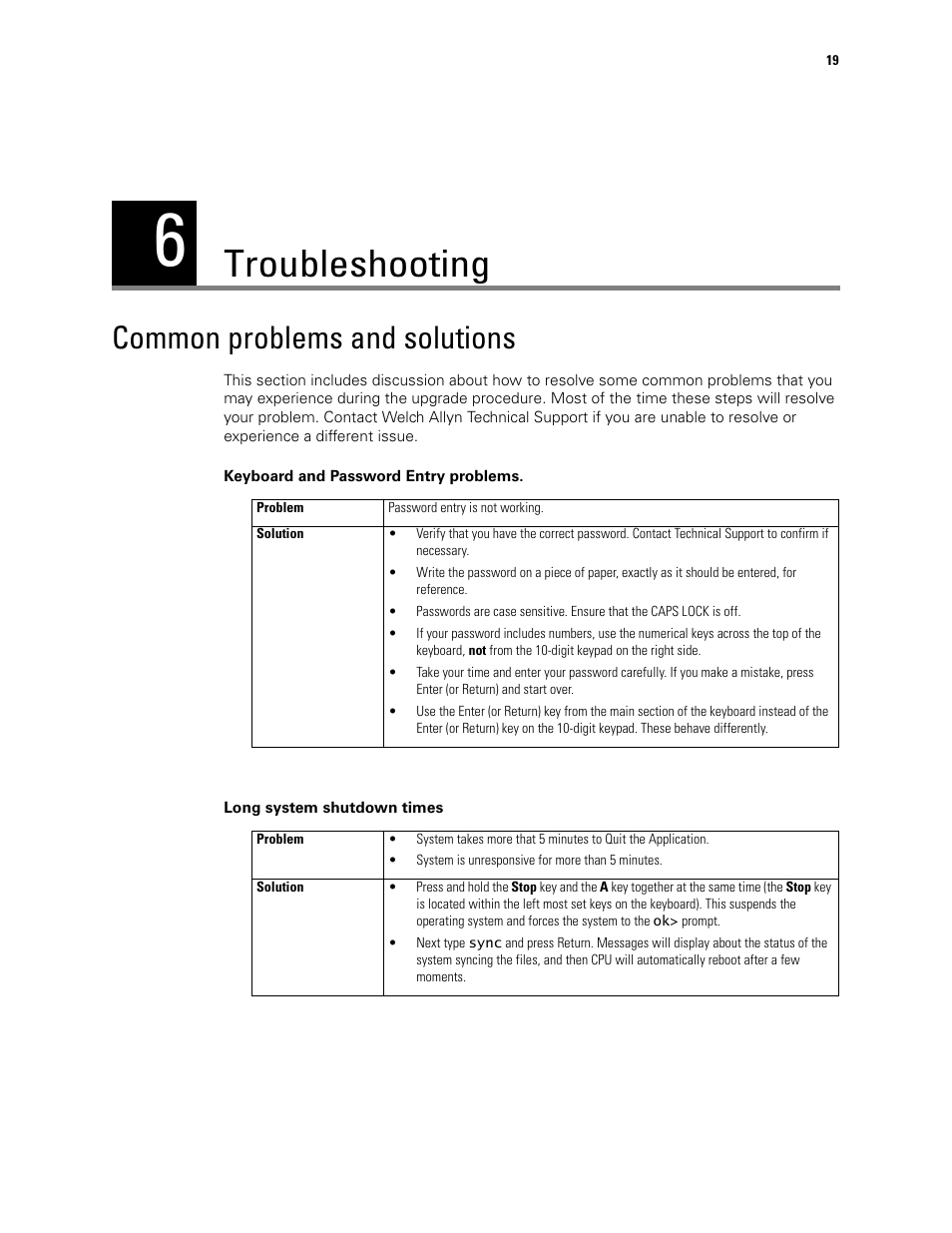 Troubleshooting, Common problems and solutions | Welch Allyn Acuity Software Upgrade CD - Installation Guide User Manual | Page 23 / 28