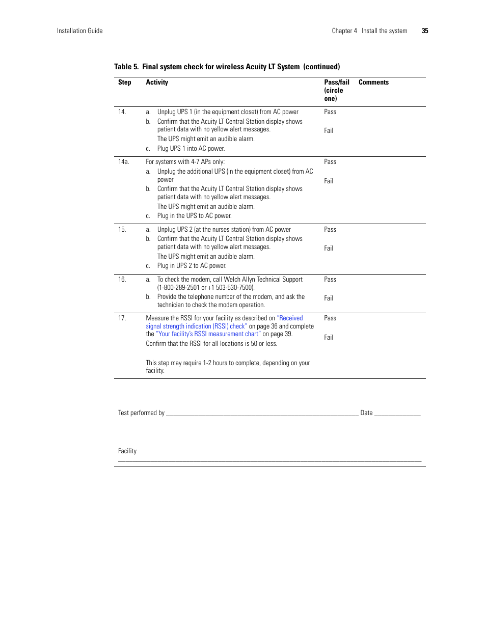 Welch Allyn Acuity LT Mobile - Installation Guide User Manual | Page 39 / 64