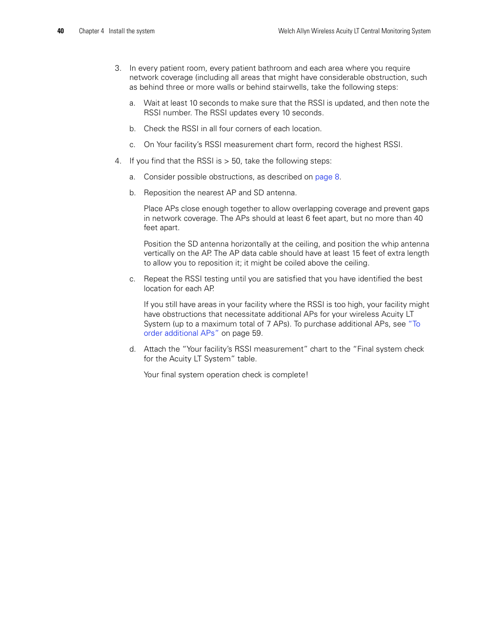 Welch Allyn Acuity LT Mobile - Installation Guide User Manual | Page 44 / 64