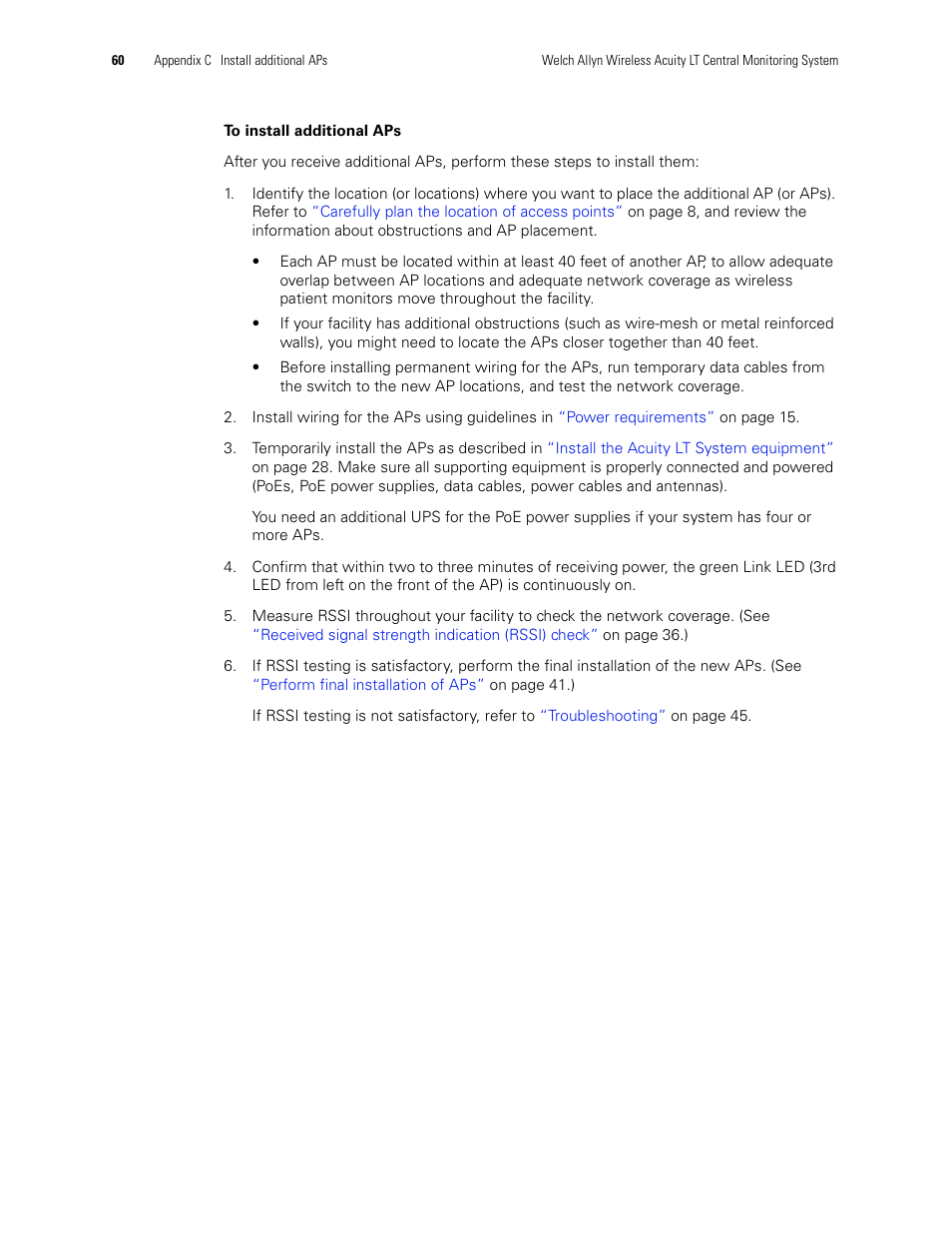Welch Allyn Acuity LT Mobile - Installation Guide User Manual | Page 64 / 64