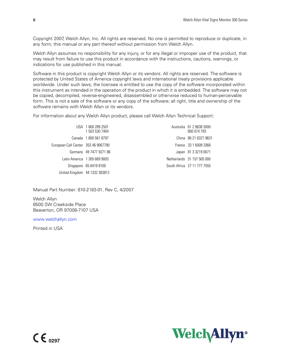 Welch Allyn VSM300 Upgrade, 810-2183-01C - Installation Guide User Manual | Page 2 / 16