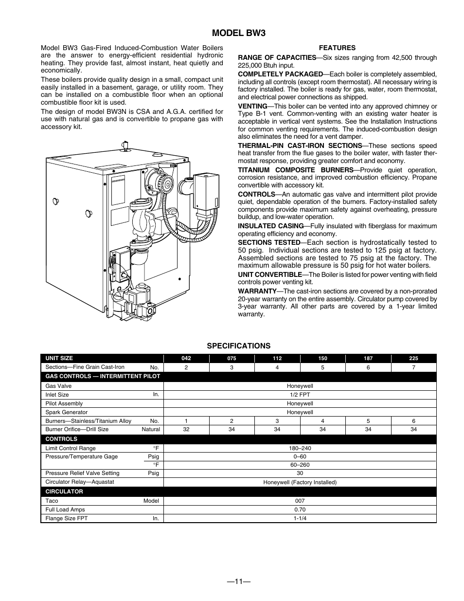 Model bw3 | Bryant BW1 User Manual | Page 11 / 16