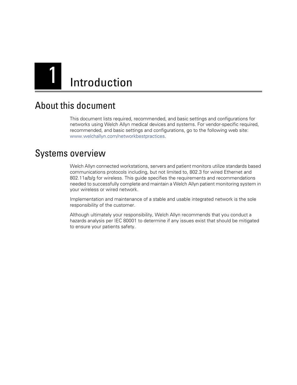 Introduction, About this document, Systems overview | 1 - introduction, About this document systems overview | Welch Allyn Connex Vitalslink By Cerner, And Connex Csk Best Practices Overview - Installation Guide User Manual | Page 5 / 10