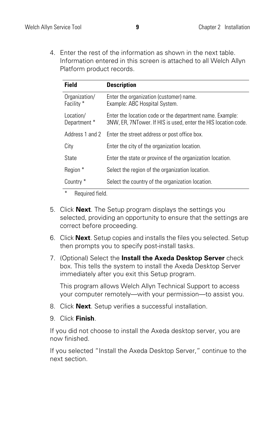 Welch Allyn Service Tool, Installation and Configuration - Installation Guide User Manual | Page 12 / 24