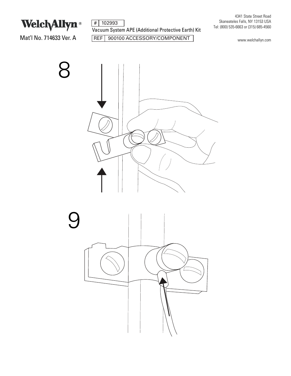 Welch Allyn Vacuum System APE (Additional Protective Earth) Kit - Installation Guide User Manual | Page 5 / 6
