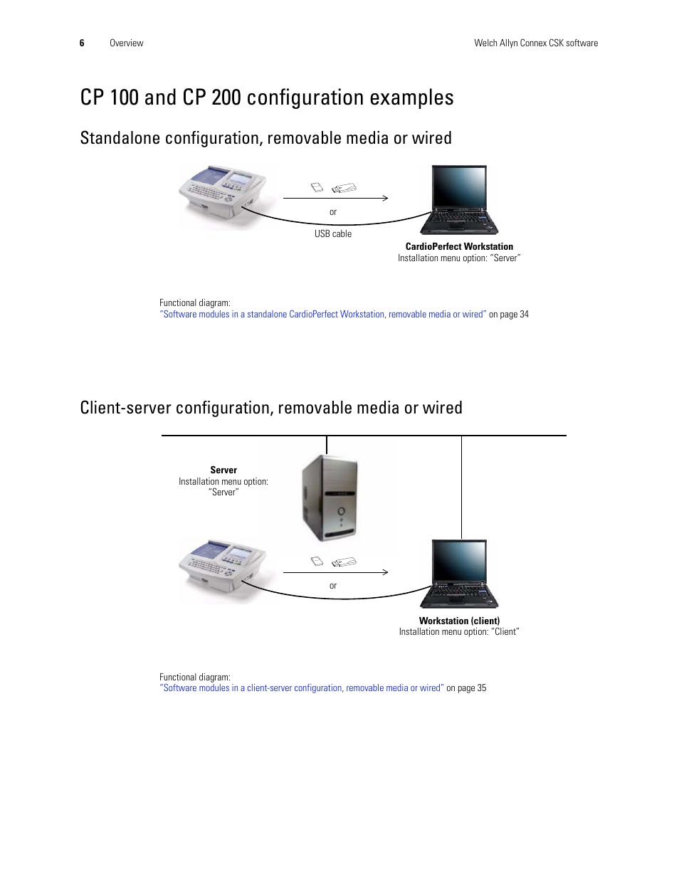 Cp 100 and cp 200 configuration examples | Welch Allyn CSK Software Install Guide - Installation Guide User Manual | Page 10 / 44