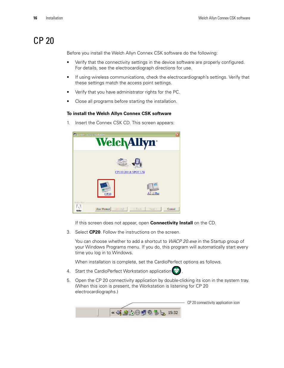 Cp 20 | Welch Allyn CSK Software Install Guide - Installation Guide User Manual | Page 20 / 44