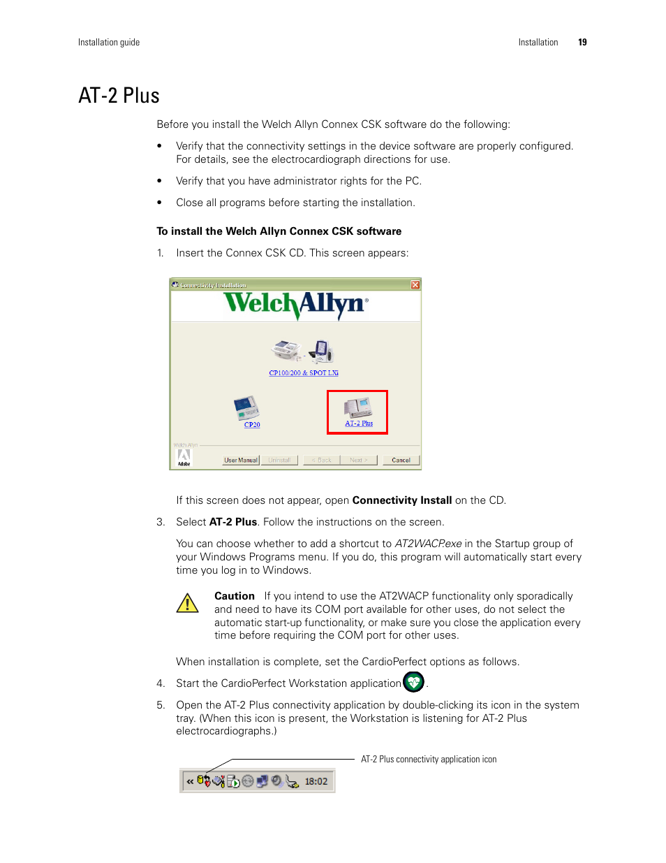 At-2 plus | Welch Allyn CSK Software Install Guide - Installation Guide User Manual | Page 23 / 44