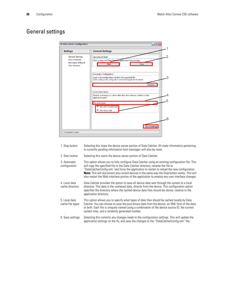 General settings | Welch Allyn CSK Software Install Guide - Installation Guide User Manual | Page 30 / 44