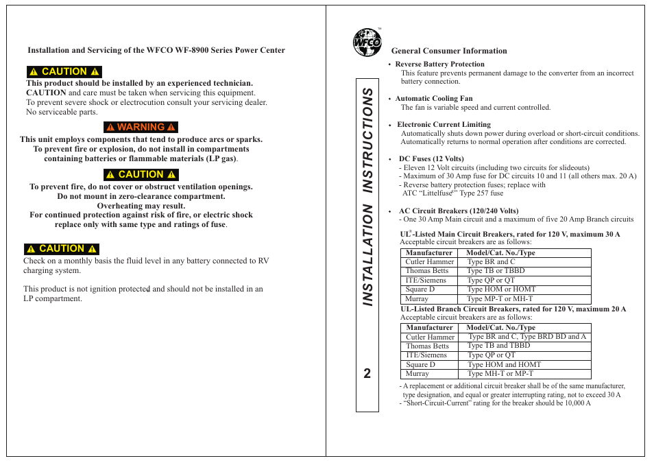 WFCO WF-8900 Series User Manual | Page 2 / 7