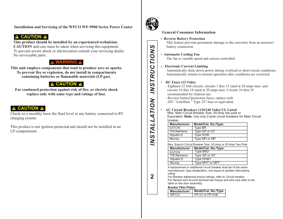 WFCO WF-9900 Series User Manual | Page 2 / 7