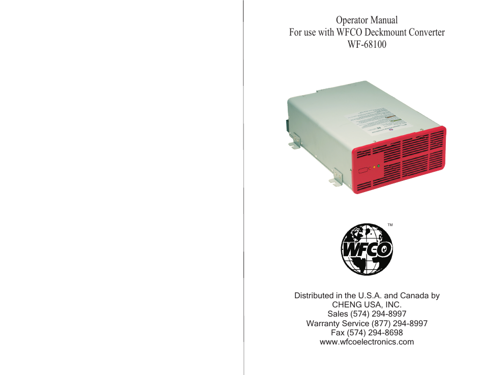 WFCO WF-68100 User Manual | 7 pages