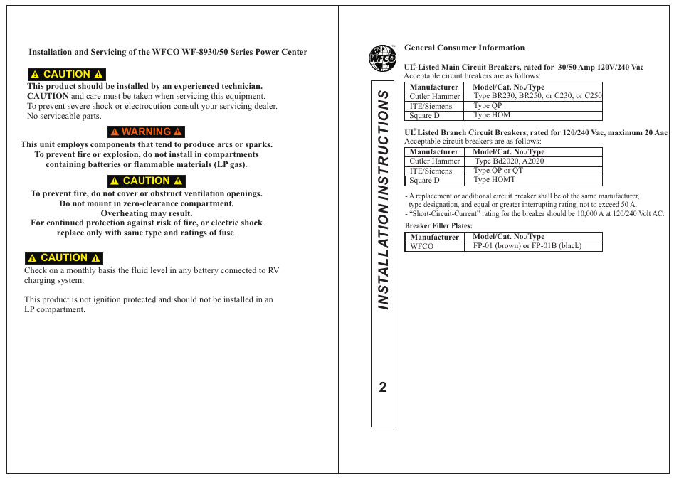 WFCO WF-8950 User Manual | Page 2 / 6
