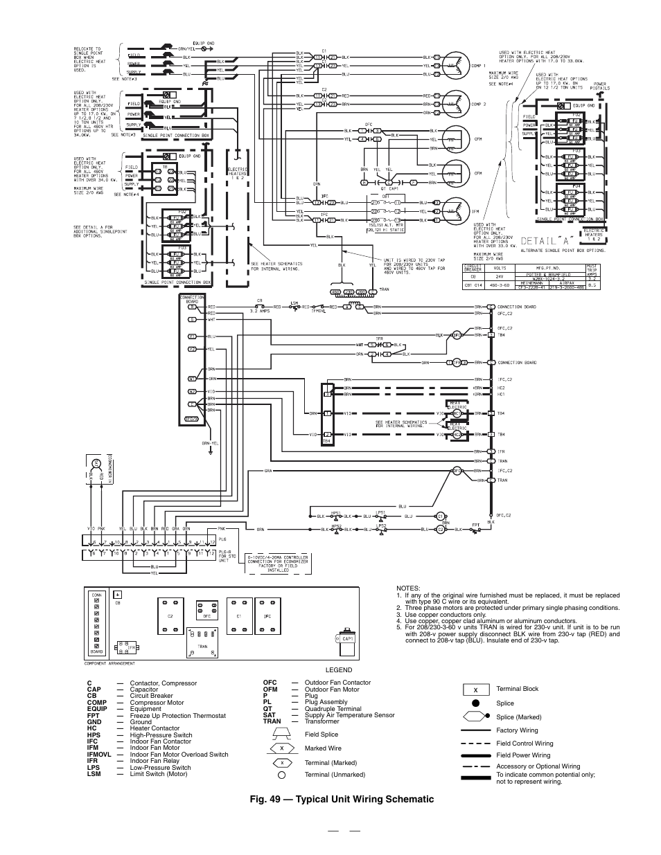 Fig. 49 — typical unit wiring schematic | Bryant DURAPACK 558F User Manual | Page 63 / 70