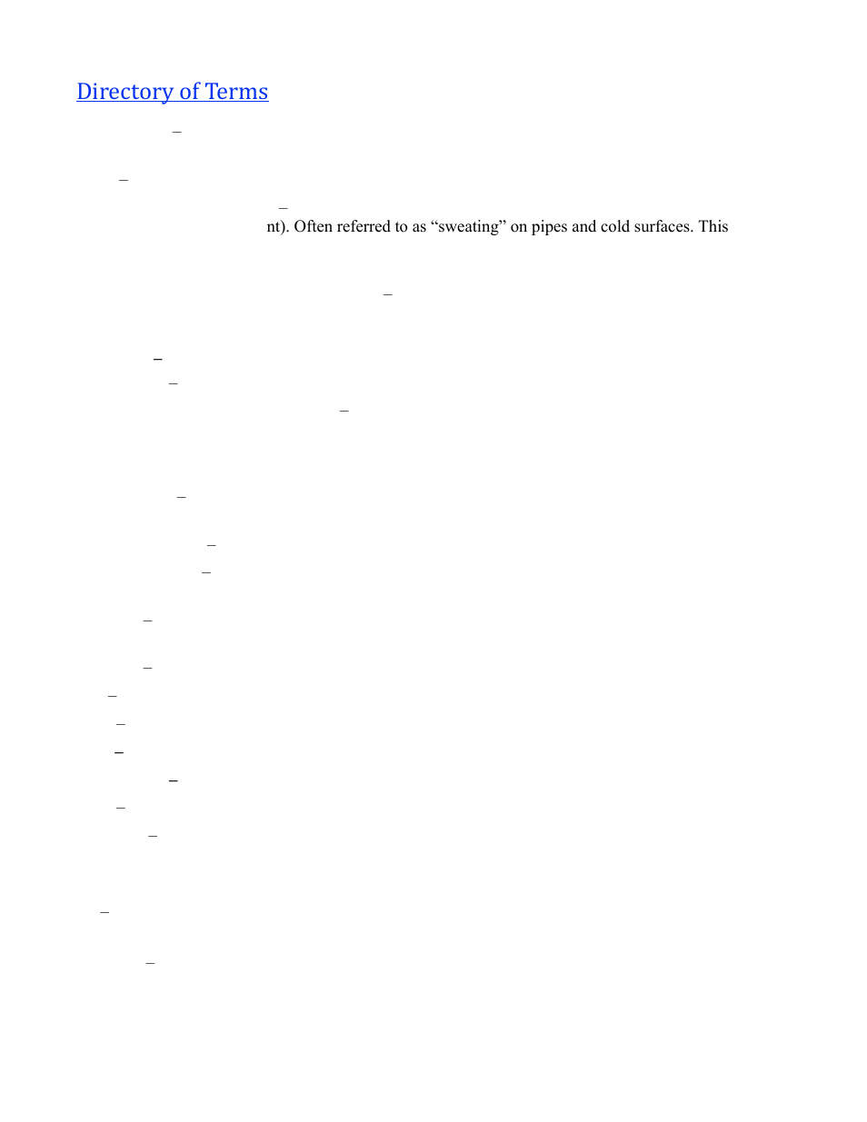 Directory of terms | Wine Guardian Ducted Wine Cellar Cooling System (D0200) - Manual User Manual | Page 5 / 58