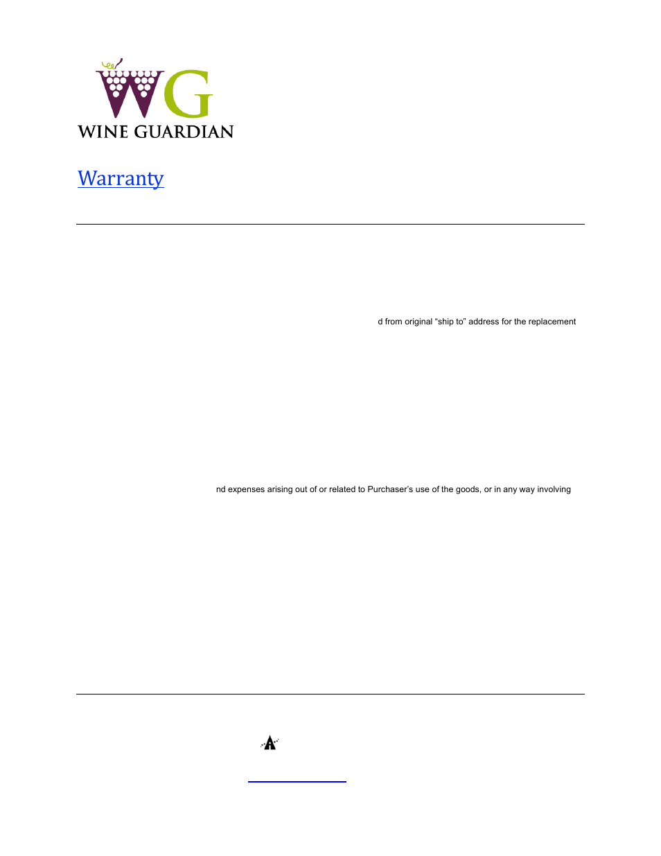 Warranty, Wine guardian | Wine Guardian Through-the-Wall Cooling System - Manual User Manual | Page 45 / 47