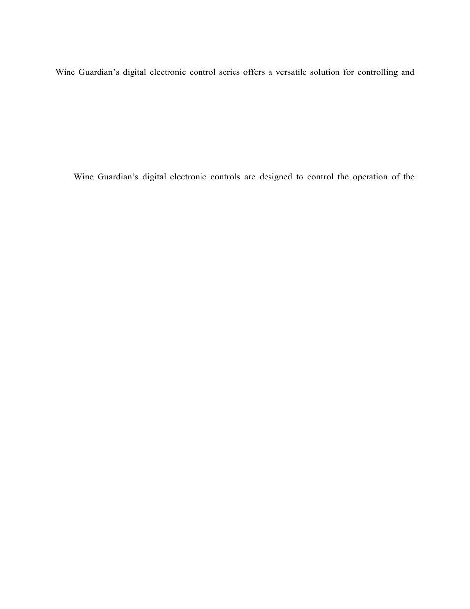 Wine guardian controls | Wine Guardian Through-the-Wall Cooling System - Manual User Manual | Page 8 / 47