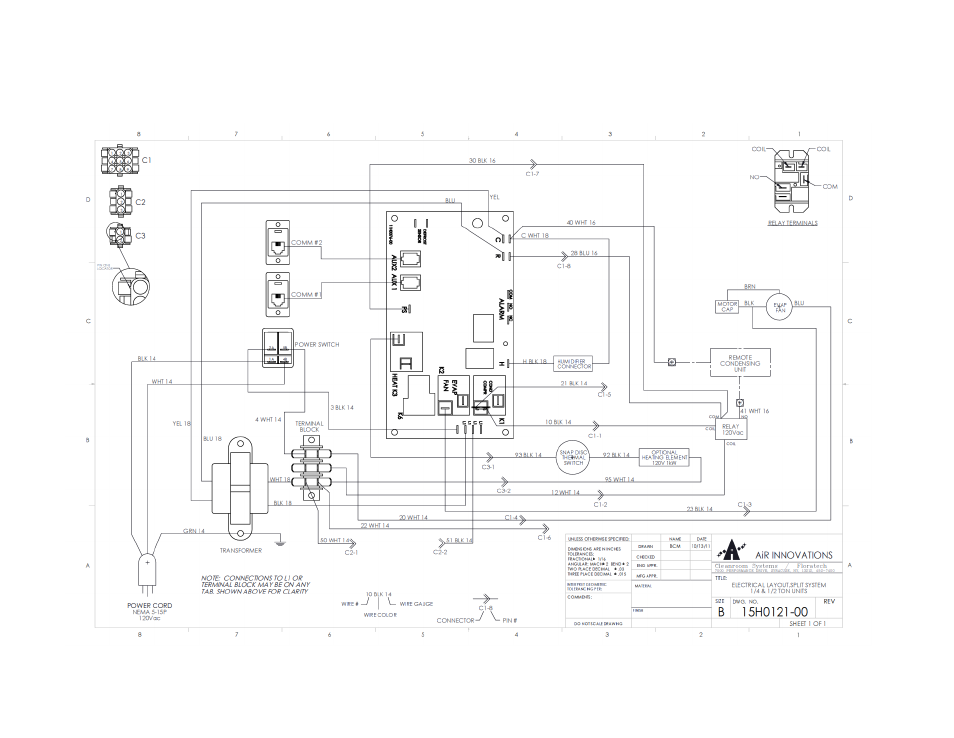 Wiring diagram for ss025 and ss050 units | Wine Guardian Ducted Split Wine Cellar Cooling Systems (SS200) User Manual | Page 15 / 68