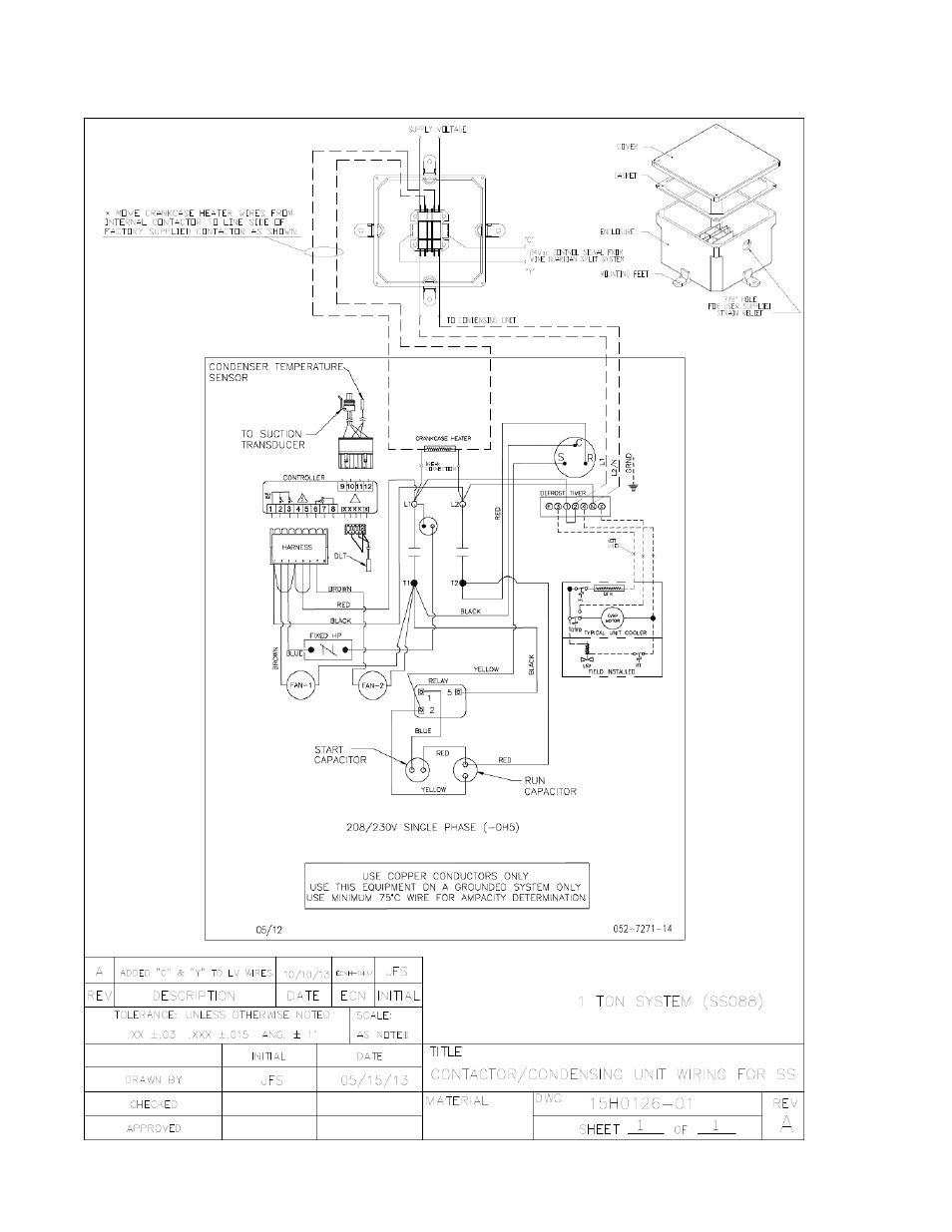 Condensing section wiring schematic for ss088 | Wine Guardian Ducted Split Wine Cellar Cooling Systems (SS200) User Manual | Page 21 / 68