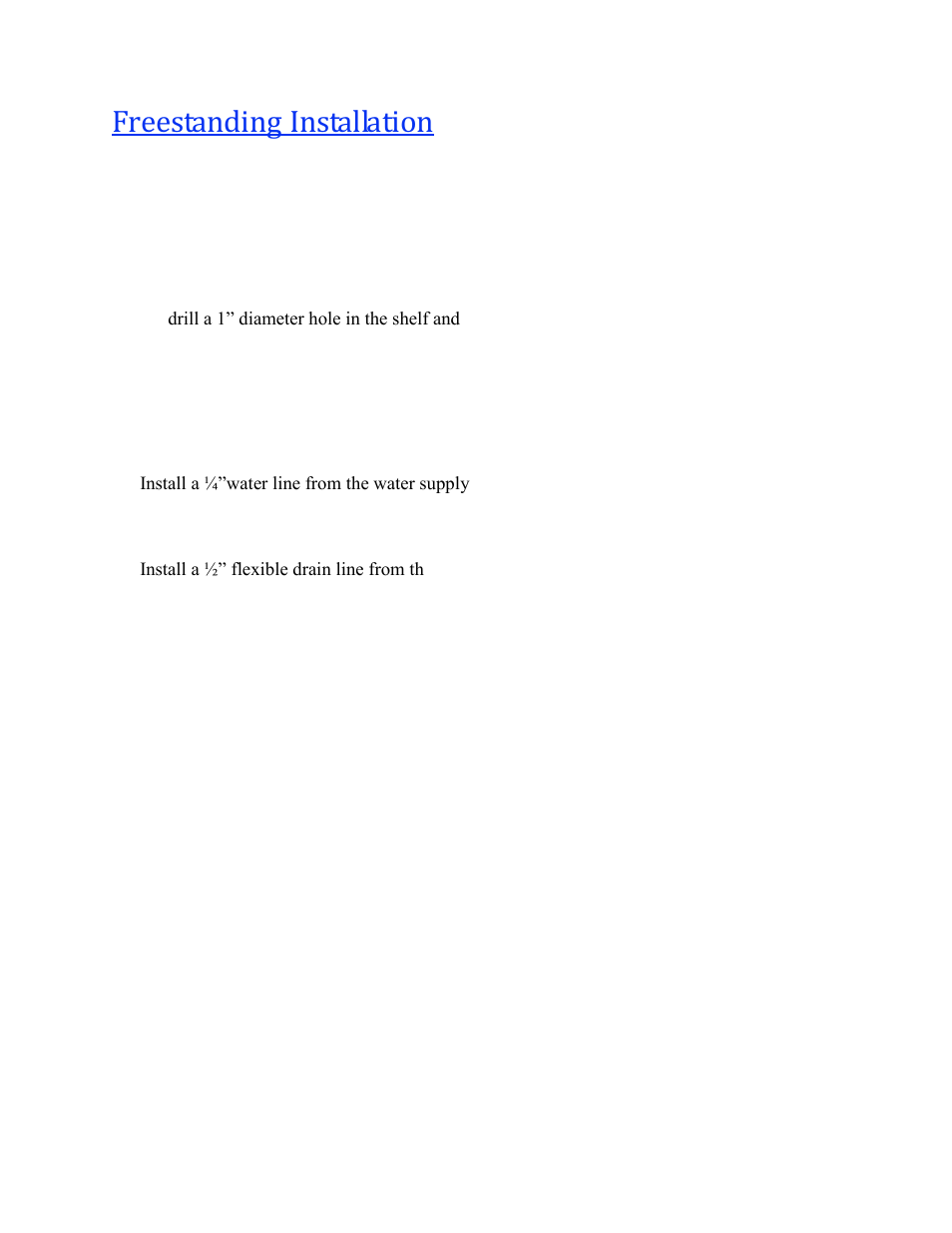 Freestanding installation | Wine Guardian Humidifier - Manual User Manual | Page 13 / 22
