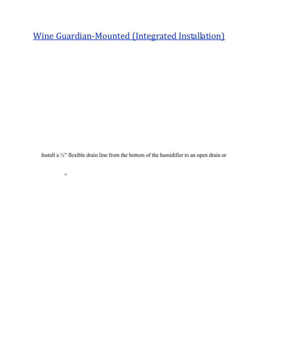 Wine guardian-mounted (integrated installation) | Wine Guardian Humidifier - Manual User Manual | Page 14 / 22