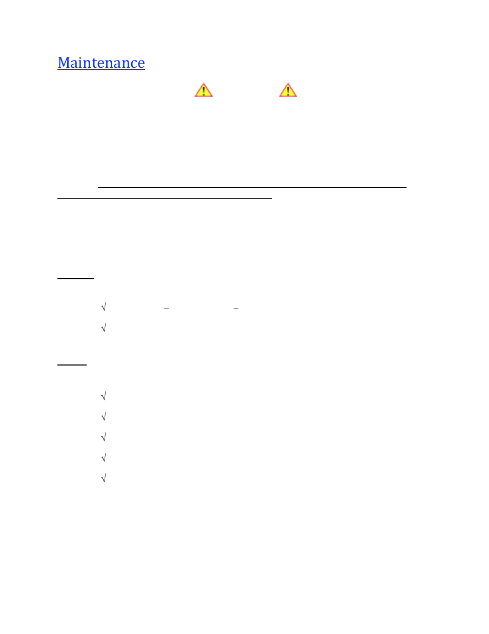 Maintenance, Suggested maintenance schedule, Monthly | Yearly | Wine Guardian Humidifier - Manual User Manual | Page 18 / 22