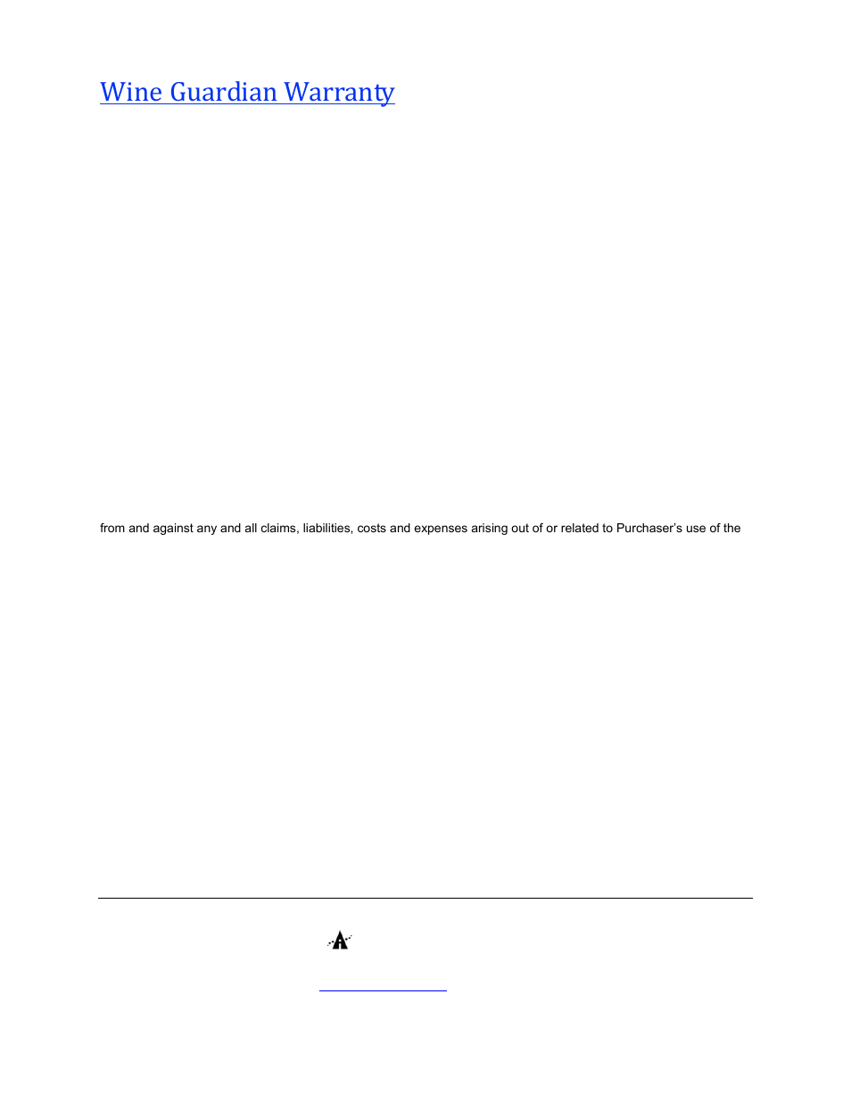 Wine guardian warranty | Wine Guardian Humidifier - Manual User Manual | Page 22 / 22