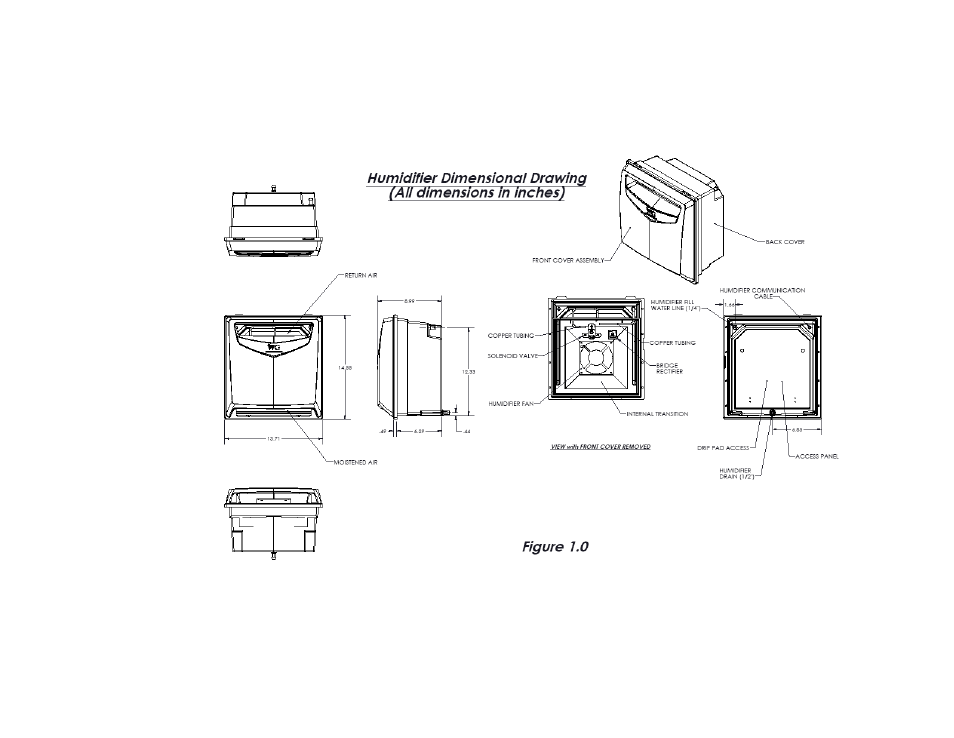 Dimensional drawing | Wine Guardian Humidifier - Manual User Manual | Page 7 / 22