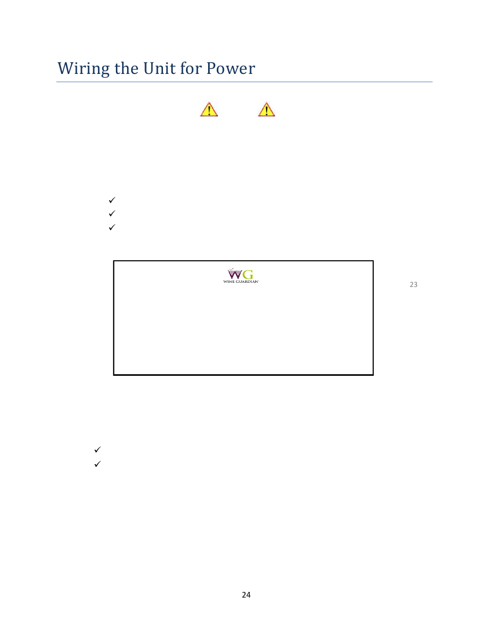 Wiring the unit for power, Serial no | Wine Guardian Wine Cellar Cooling Systems 50Hz (WG 175) User Manual | Page 27 / 54