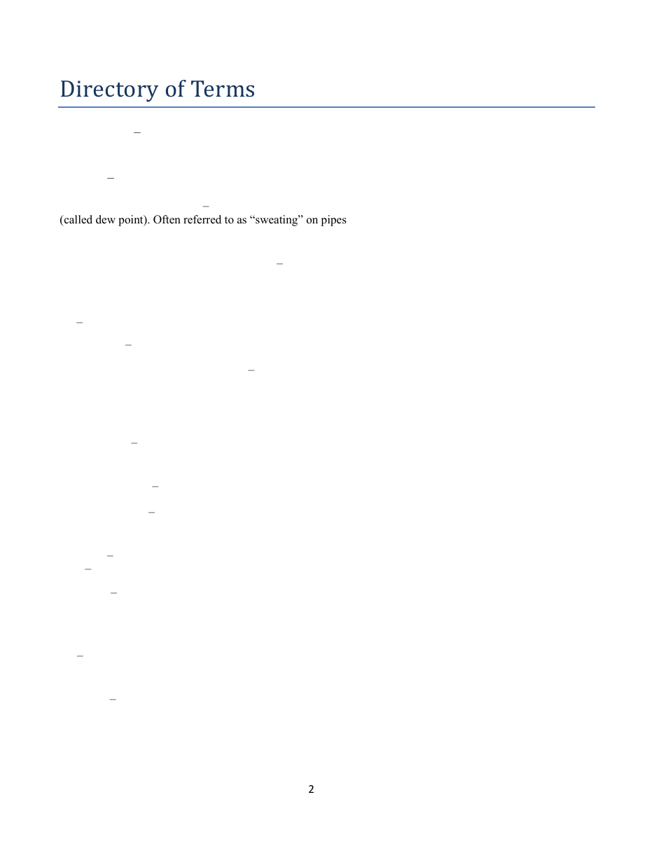 Directory of terms | Wine Guardian Wine Cellar Cooling Systems 50Hz (WG 175) User Manual | Page 5 / 54