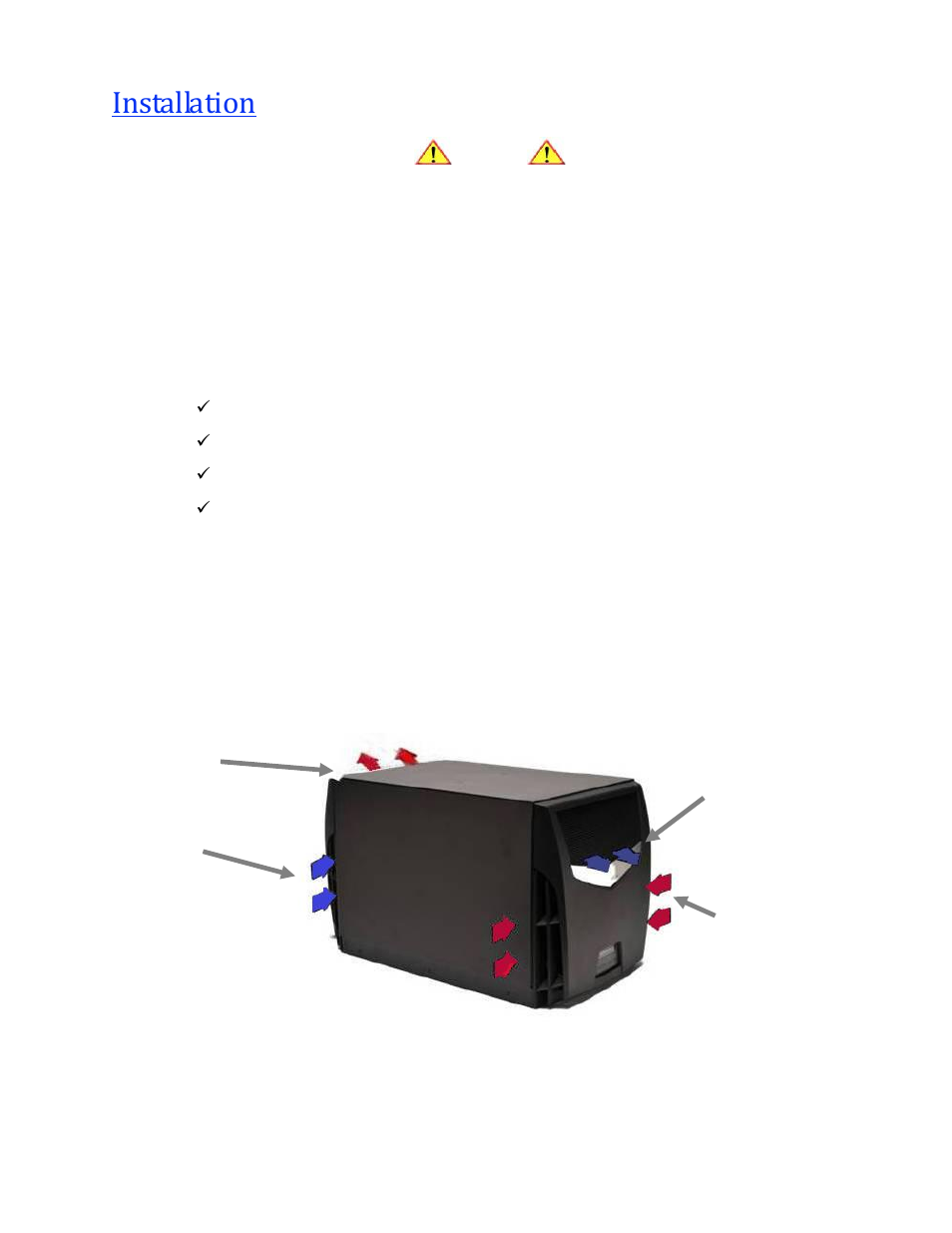 Installation, Pre-installation test, Air flow illustration | Wine Guardian Through-the-Wall Wine Cellar Cooling Systems 50Hz (WG25) - Manual User Manual | Page 17 / 41