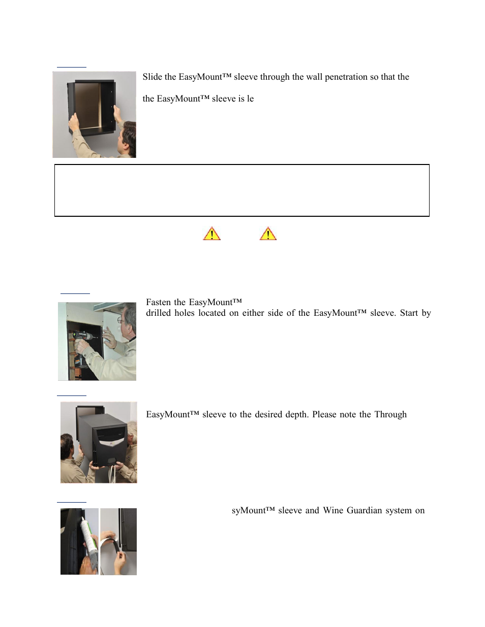 Step 3, Step 4, Step 5 | Step 6 | Wine Guardian Through-the-Wall Wine Cellar Cooling Systems 50Hz (WG25) - Manual User Manual | Page 21 / 41