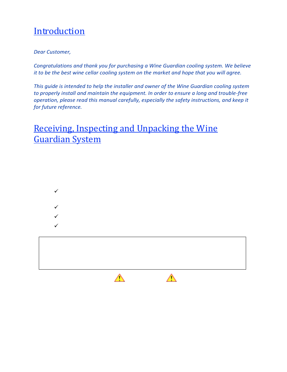 Introduction | Wine Guardian Through-the-Wall Wine Cellar Cooling Systems 50Hz (WG25) - Manual User Manual | Page 5 / 41